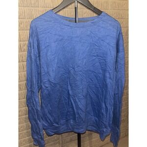 Athletic Works Blue Crew Neck Long‎ Sleeve Pullover Top, Men's Size L